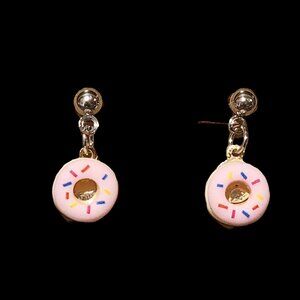 Light Pink Frosted Sprinkle Donut Earrings